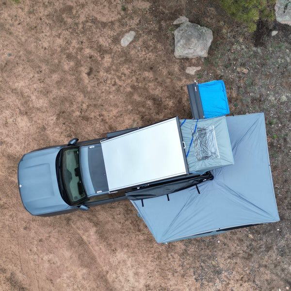 Dirtbox 270 square back free standing awning