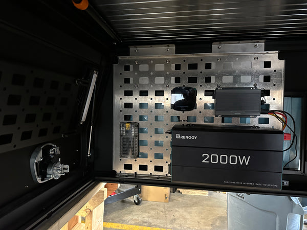 Front Molle Panel – Mount Controllers, Inverters & Organize Gear in Your Truck or Canopy Camper