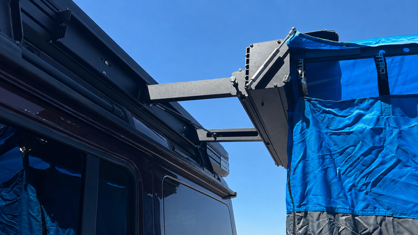 Universal Shower Awning Offset Bracket – Roof Rack & T-Track Extension Mount
