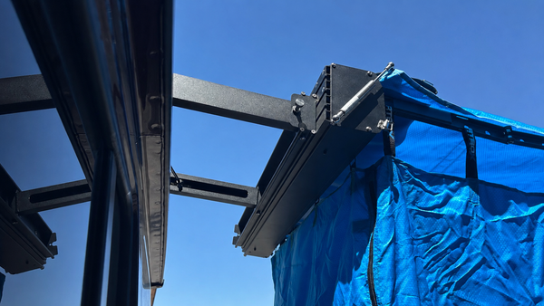 Universal Shower Awning Offset Bracket – Roof Rack & T-Track Extension Mount