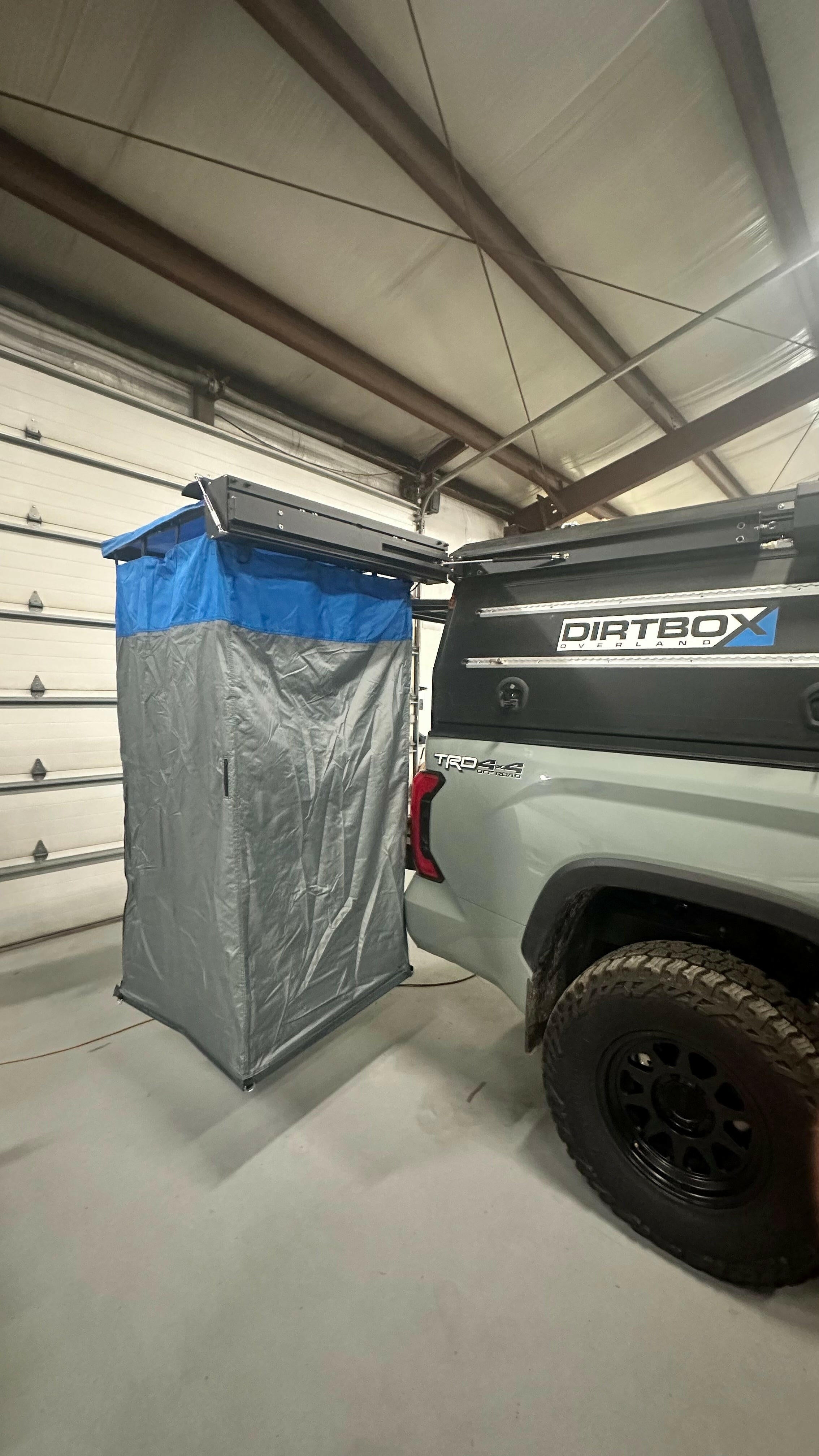 shower tent bracket Dirtbox Overland Accessories: 90 Degree Swing Out Bracket
