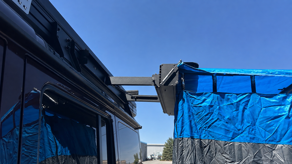 Universal Shower Awning Offset Bracket – Roof Rack & T-Track Extension Mount
