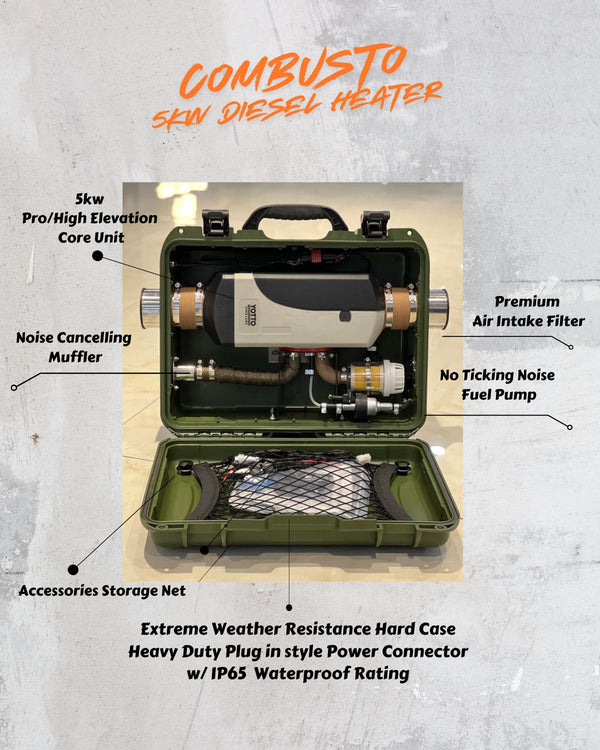 Combusto 2/5kW – The Overlander’s All-in-One Diesel Heater.
