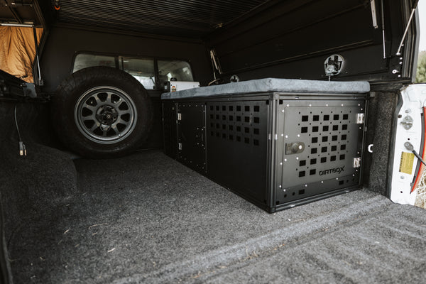 Dirtbox Overland Interior Storage Bench for Canopy Campers.