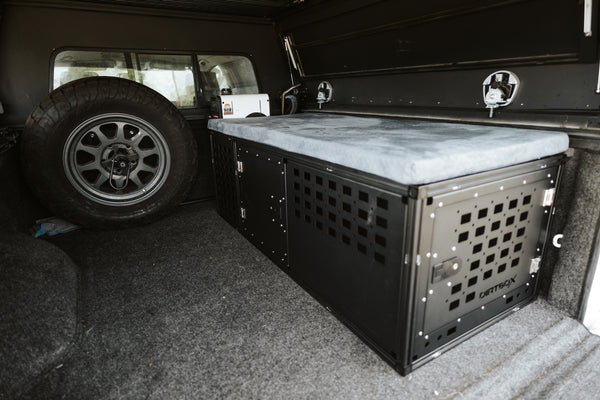 Dirtbox Overland Interior Storage Bench for Canopy Campers.