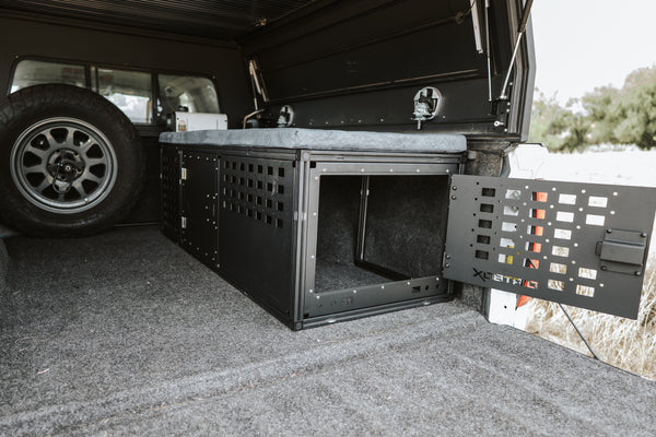 Dirtbox Overland Interior Storage Bench for Canopy Campers.