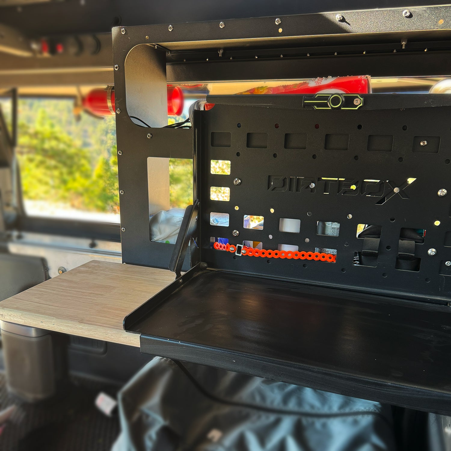Molle Box Folding Camp Table with Cutting Board & Side Molle Box | Dirtbox Overland