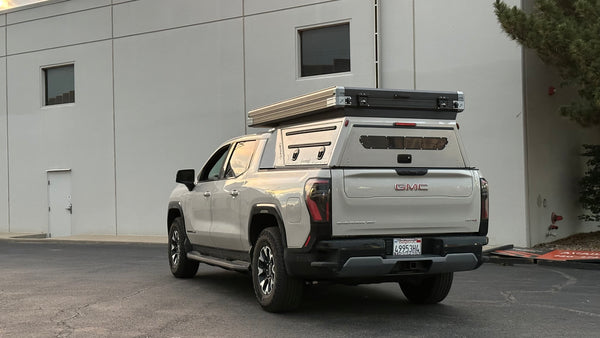 GMC Sierra EV & Chevy Silverado EV Pass-Through Canopy Camper.