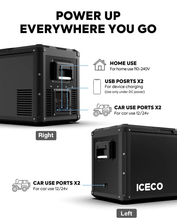 ICECO VL35ProS 37QT Single Zone 12V Fridge Freezer - Black.