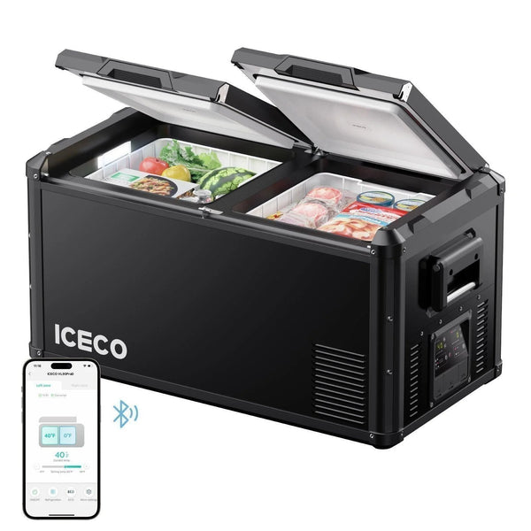 ICECO VL75ProD 79QT Dual Zone 12V Fridge Freezer - Black.