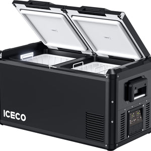 ICECO VL75ProD 79QT Dual Zone 12V Fridge Freezer - Black.
