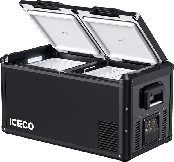 ICECO VL75ProD 79QT Dual Zone 12V Fridge Freezer - Black.