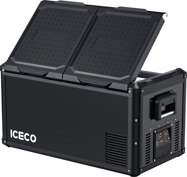 ICECO VL75ProD 79QT Dual Zone 12V Fridge Freezer - Black.