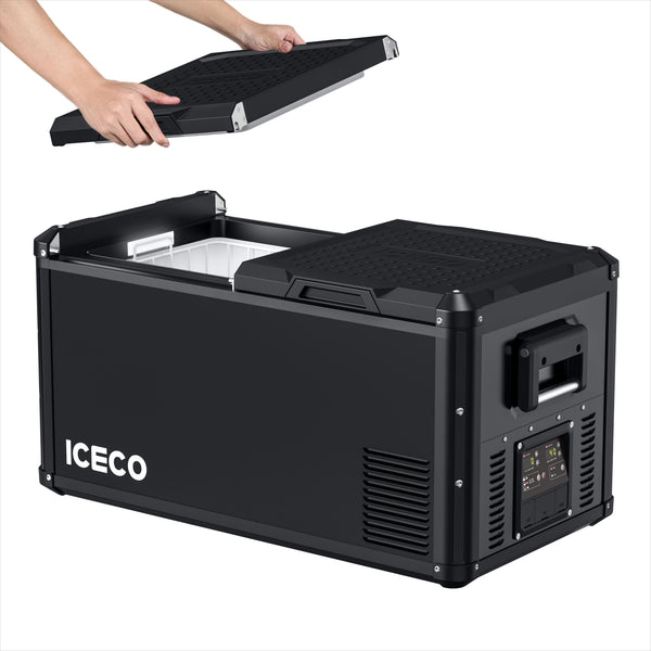 ICECO VL75ProD 79QT Dual Zone 12V Fridge Freezer - Black.