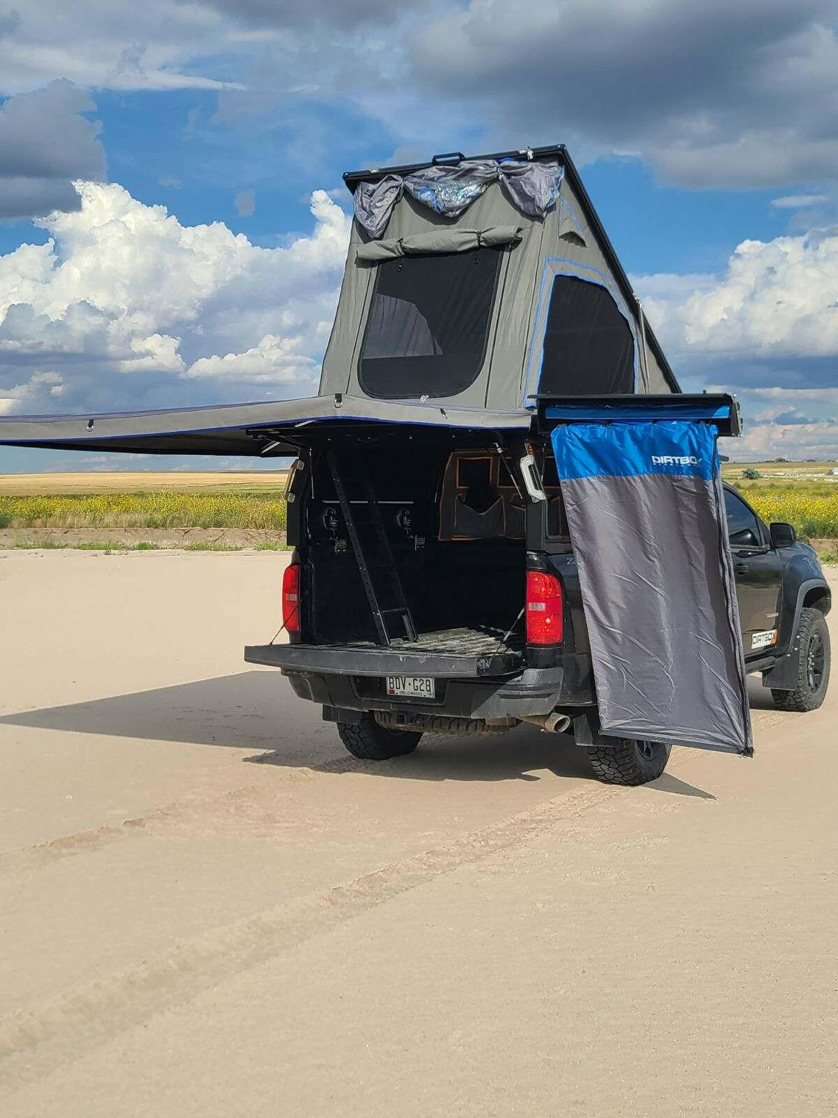 swing out shower tent bracket Dirtbox Overland Accessories: 90 Degree Swing Out Bracket