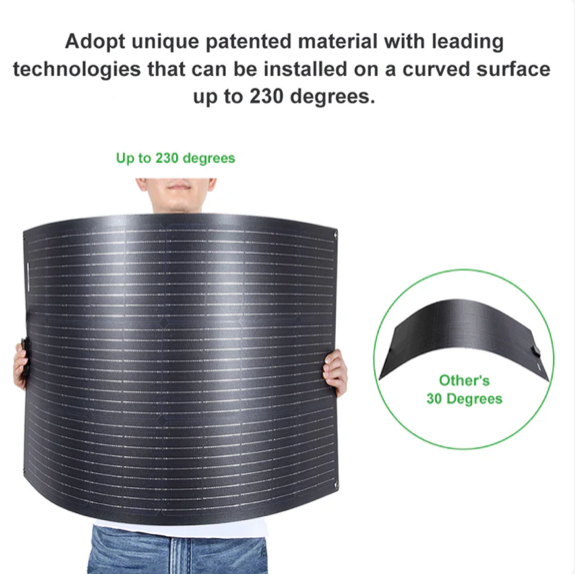 Lensun 200W Flexible Solar Panel, Latest Technology PERC 9BB Solar Cells